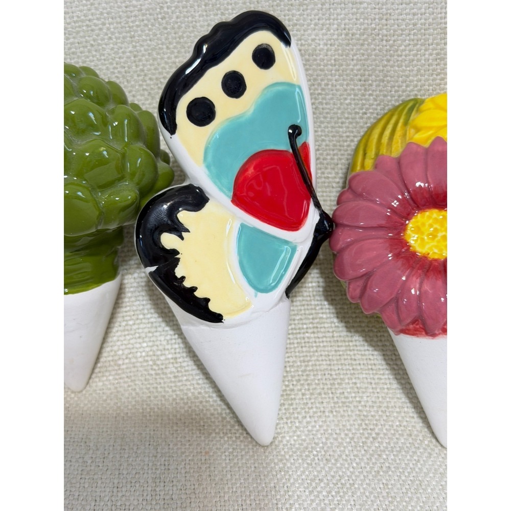 5 Pack Ceramic Self Watering Spikes Flower Tiger Butterfly Plant Stakes - Picture 3 of 11